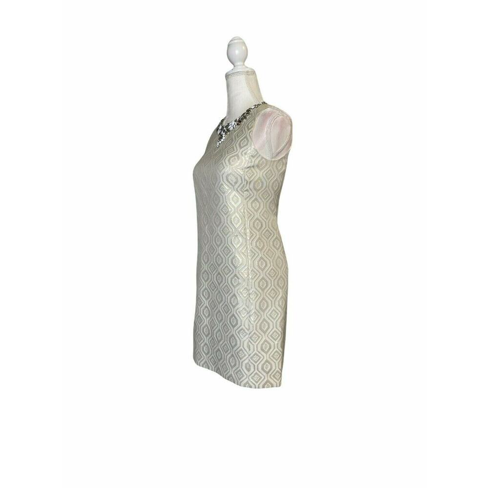 White House black market Embellished ivory sz 0 cocktail dress - Picture 2 of 9